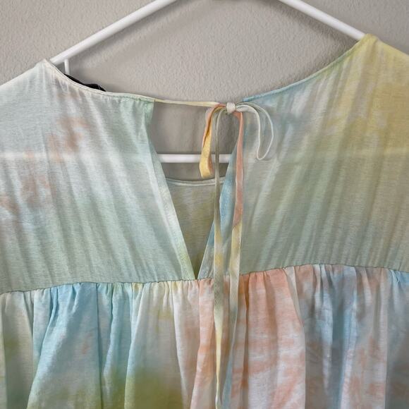 English Factory Pastel Tie Dye Tiered Ruffle Dress (M) - Picture 8 of 11
